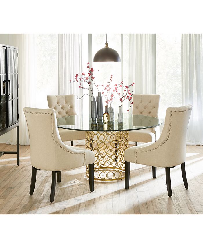 Furniture Carnaby 60" Glass Top Round Dining Table & Reviews