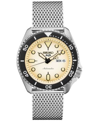 seiko sports 5 men's stainless steel bracelet watch