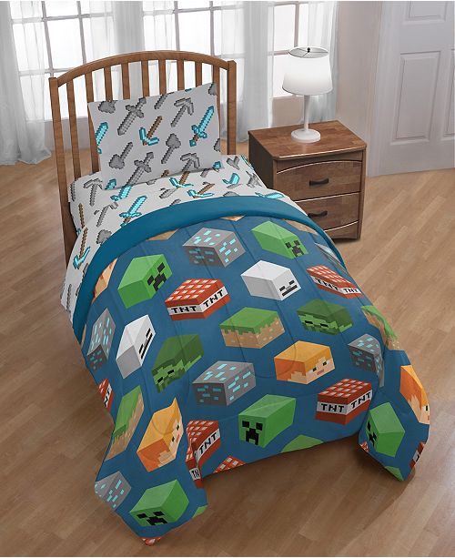 Minecraft 4 Piece Twin Comforter Set Reviews Bed In A Bag Bed Bath Macy S