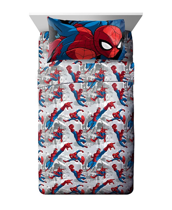 Marvel Spiderman 3 Piece Twin Sheet Set Reviews Sheets Pillowcases Bed Bath Macy S