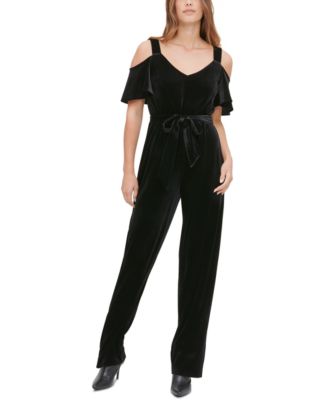 macys velvet jumpsuit