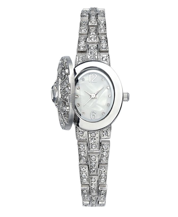 Charter Club Women's Silver-Tone Crystal Bracelet Watch 23mm, Created ...