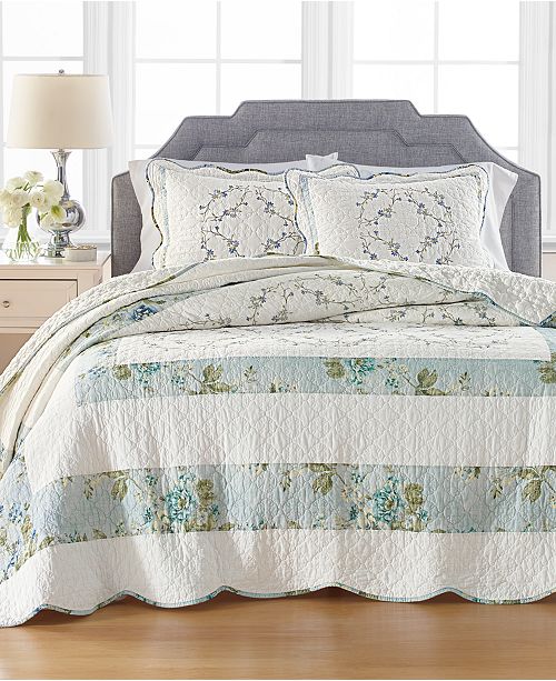 Martha Stewart Collection Quilted Embroidered Floral Twin Bedspread Created For Macy S Reviews Quilts Bedspreads Bed Bath Macy S