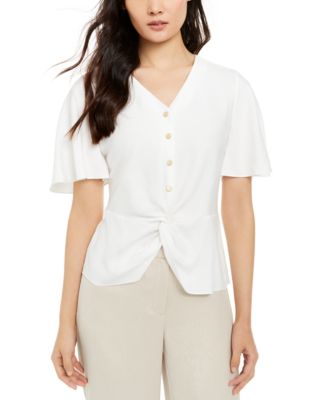 macys flutter sleeve top