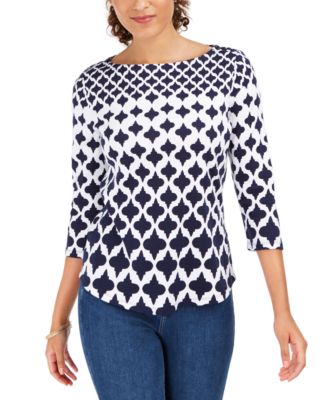Charter Club Cotton Printed Top 