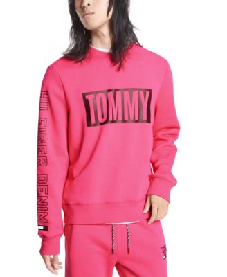 tommy hilfiger pink sweatshirt mens