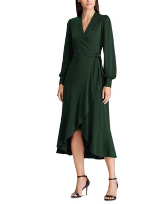 ralph lauren green wrap dress