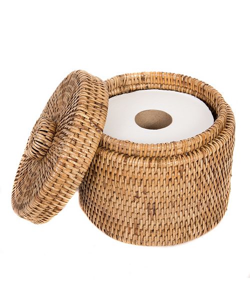Artifacts Trading Company Rattan Round Single Tissue Roll Box Reviews Bathroom Accessories Bed Bath Macy S