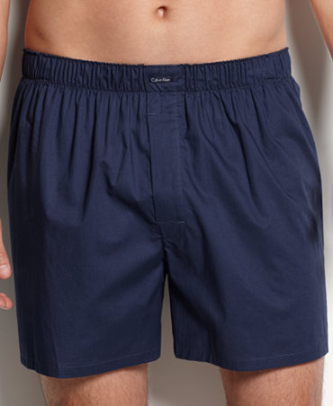Calvin Klein Men's Underwear, Relaxed Fit Woven Boxer U1147 - Underwear ...