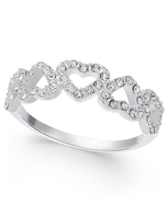 Кольцо с открытым сердцем из тонкой серебряной пластины Charter Club или розового золота 18 карат, созданное для Macy's silver