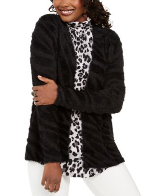 womens black eyelash cardigan