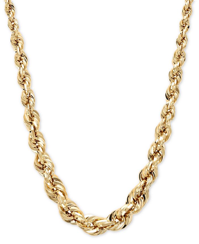 Macy's Square Graduated Polished Rope Chain in 14k Gold & Reviews ...