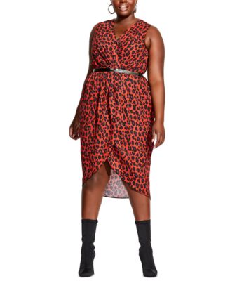 plus size red leopard print