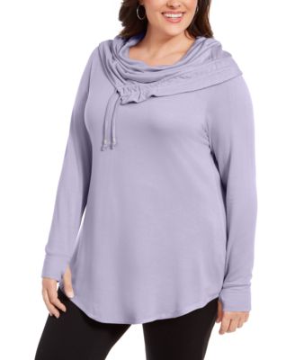 plus size cowl neck hoodie