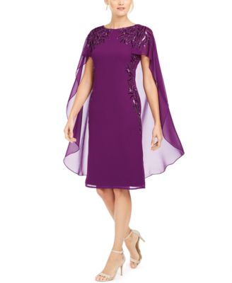 purple cape dress