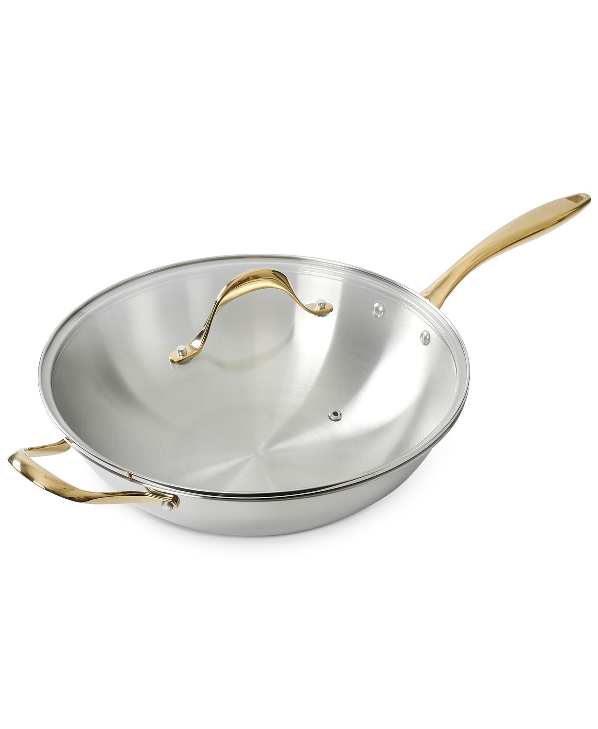 Stainless Steel Wok with Glass Lid