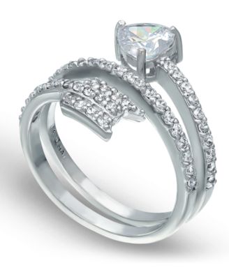 Серебряное кольцо со стрелкой из кубического циркония Macy's
