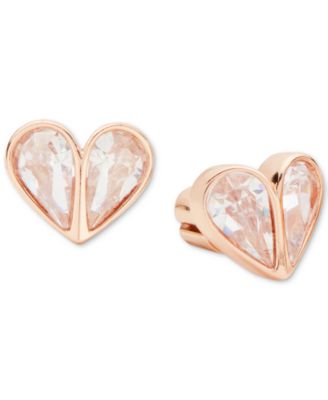 kate spade rose gold heart earrings