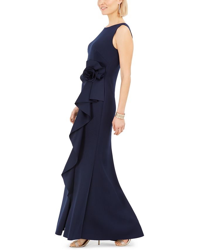 jessica howard petite ruffle scuba gown