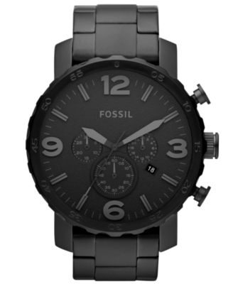 all black fossil watch men's