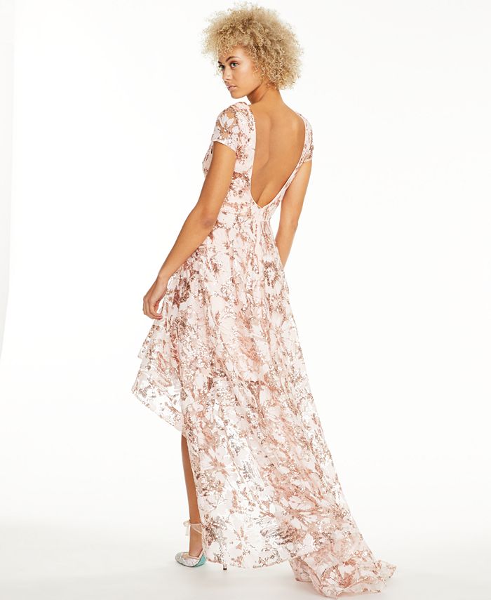 eliza j high low gown