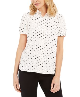 macys polka dot blouse