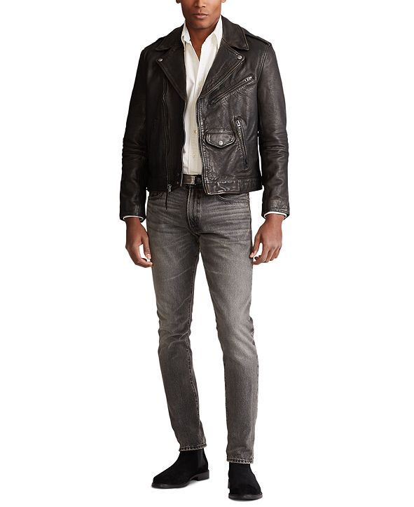 Polo Ralph Lauren Men's Leather Biker Jacket & Reviews - Coats