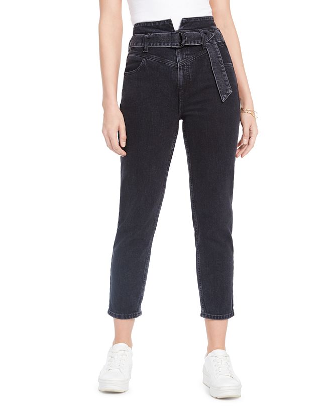 GUESS Belted 80s Straight-Leg Jeans  