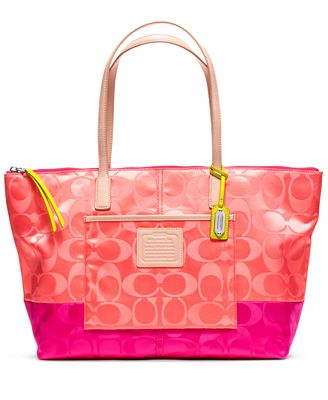 COACH LEGACY WEEKEND SIGNATURE COLORBLOCK NYLON EAST/WEST TOTE - COACH ...