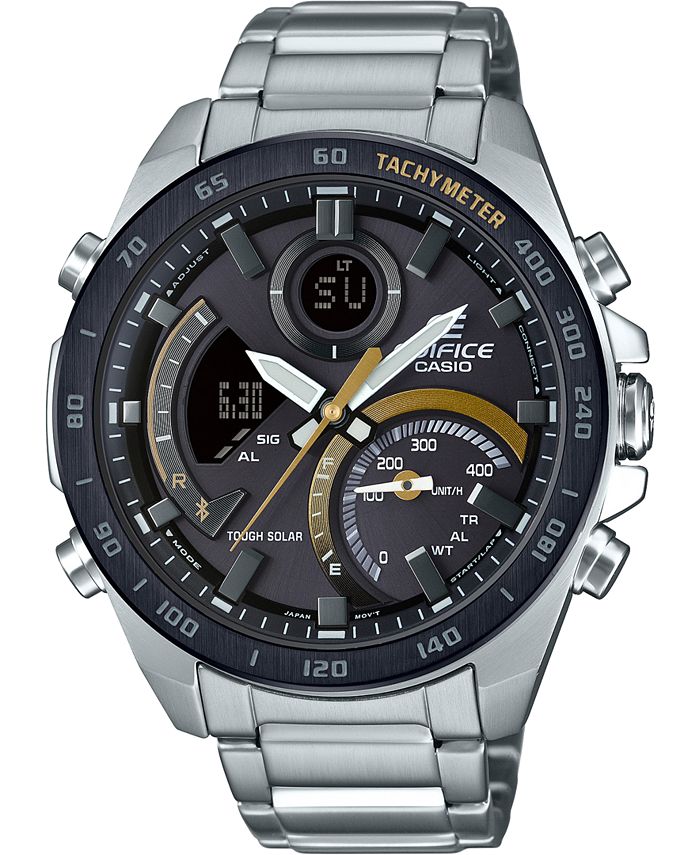 edifice g shock stainless steel dual time