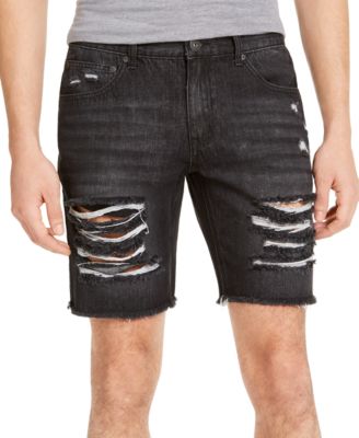 black jean shorts mens ripped