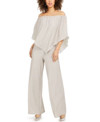 macy's off the shoulder jumpsuit