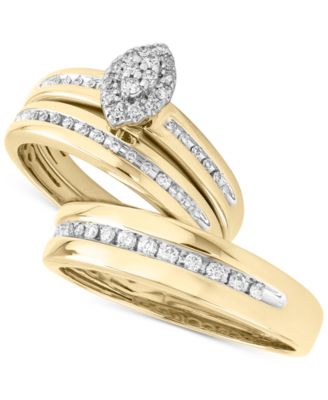 yellow gold wedding sets for her