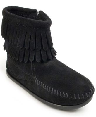 minnetonka double fringe side zip boot