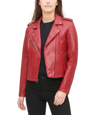 faux leather biker jacket womens