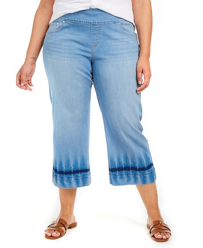 Style & Co Plus Size Cropped Wide-Leg Jeans, Created for Macy's ...