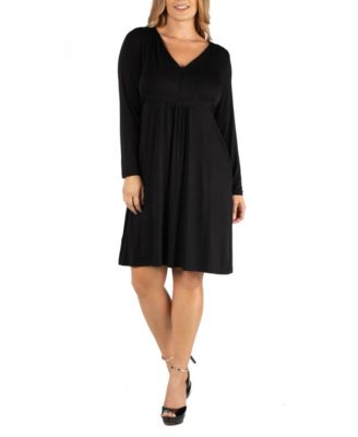 long sleeve black dress plus