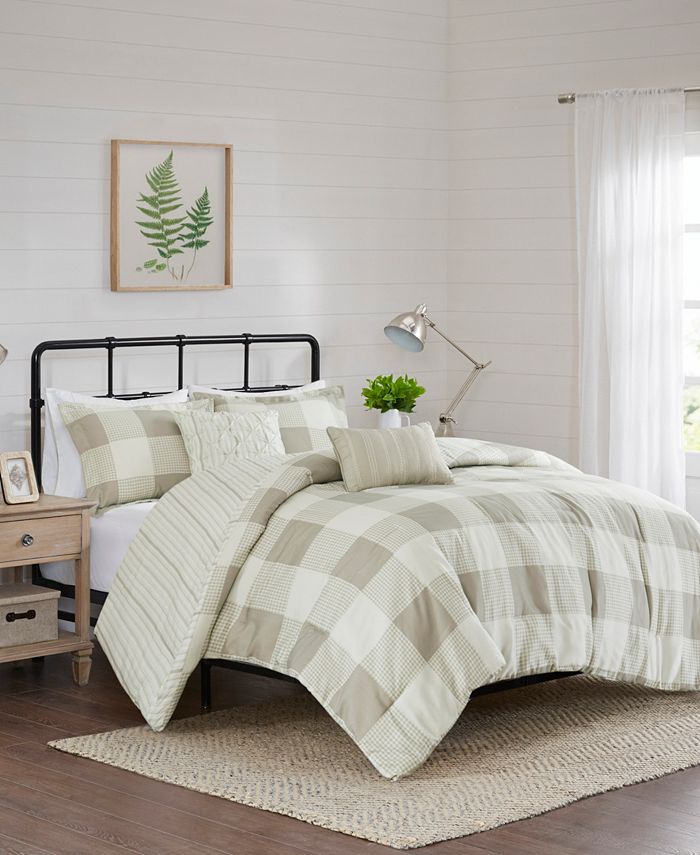 Madison Park Morrison 5 Piece King Cal King Reversible Buffalo Check Comforter Set Reviews Comforters Fashion Bed Bath Macy S Shop for california king bedspreads in shop by size. morrison 5 piece king cal king reversible buffalo check comforter set
