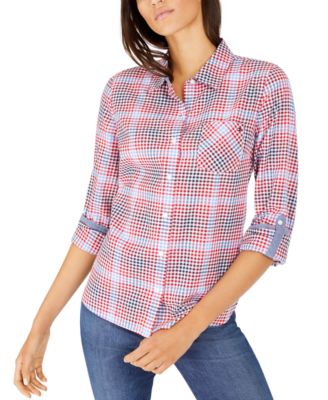 macy's women's button down shirts