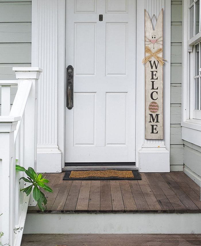 Glitzhome Wooden Easter Welcome Porch Sign with Bunny Ears ...