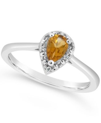 pear citrine ring