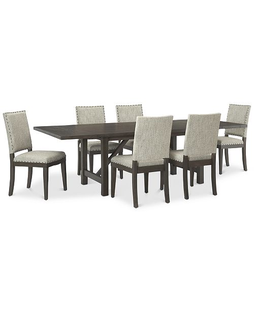 Furniture Parker Mocha Dining Furniture 7 Pc Set Table 6 Side Chairs Created For Macy S Reviews Furniture Macy S
