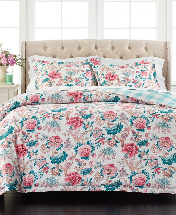 Martha Stewart Collection LAST ACT! Percale Jacobean Reversible 3-Pc ...