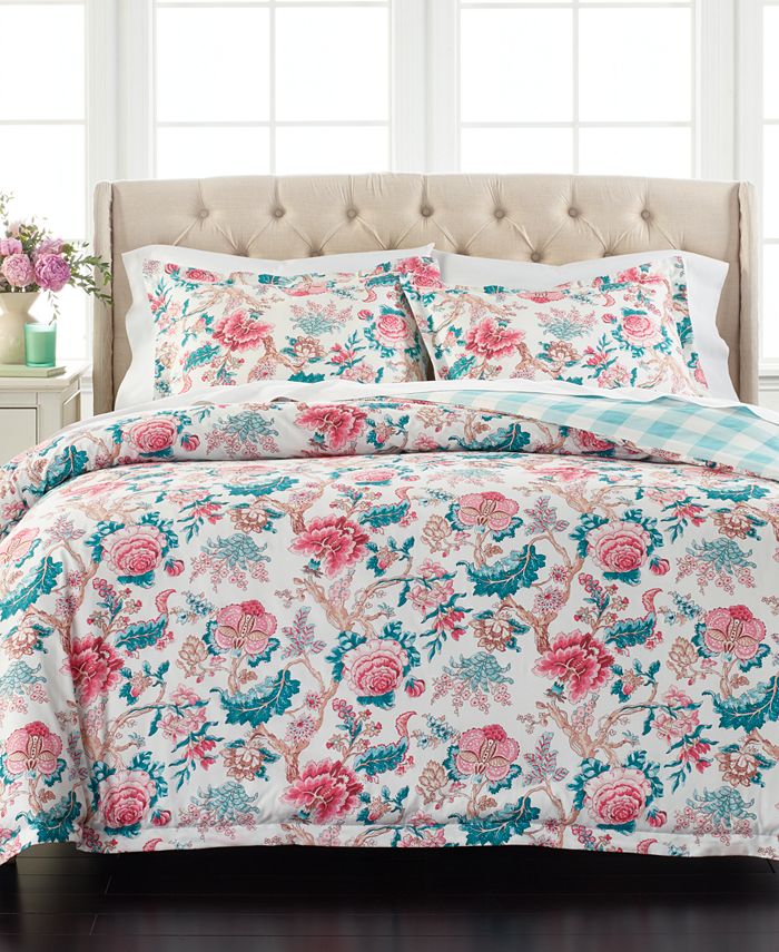 Martha Stewart Collection LAST ACT! Percale Jacobean Reversible 3Pc