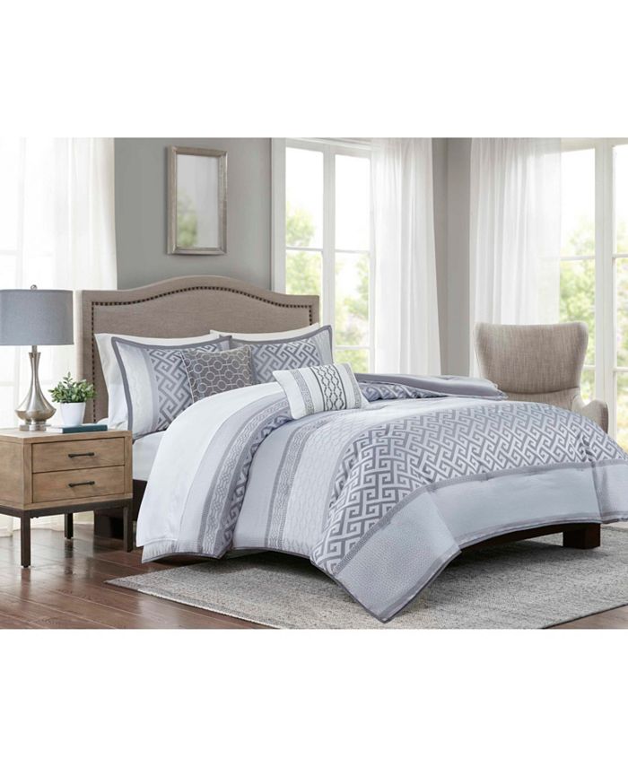Addison Park Bennett Grey Queen 9 Pc Comforter Set Reviews Bed In A Bag Bed Bath Macy S