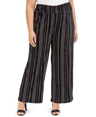 plus size striped trousers