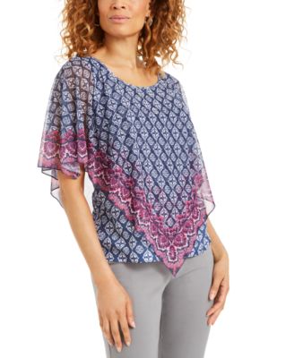 macy's poncho tops