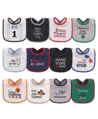 hudson baby 12 holiday bibs