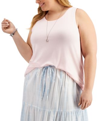 plus size pink tank top