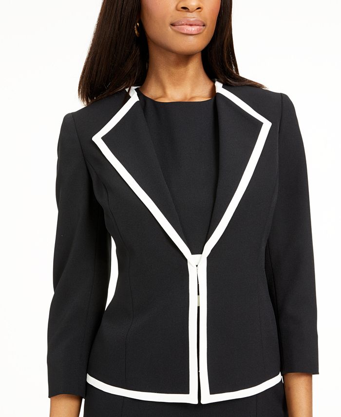 Le Suit Wing-Collar Contrast-Trim Dress Suit & Reviews - Wear to Work ...